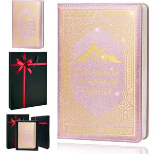 Bible Journal,Journal for Women,A5 Hardcover Leather Journal - 200 Pages Premium Paper Notebook,Christian Journal Notebook for School, Work (God is Pink)