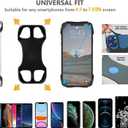 Universal Protector Phone Tether, Phone Lanyard Silicone Holder with Detachable Ring Grip,Fit Outdoor/Hiking/Fishing(Black-B)