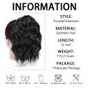 Ponytail Extension,12 Inch Drawstring Ponytail Hair Extensions for Women Synthetic Curly Wavy Fake Pony Tails Hair Pieces for Daily Party Use (Black)