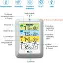 Indoor Outdoor Thermometer Wireless with 3 Sensors, 4.5 Inch Display with 330ft Range and Adjustable Backlight (Colorful)