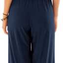Lacozy Womens Casual Loose Sleeveless Spaghetti Strap Wide Leg Pants Jumpsuit Rompers (Blue, S)