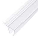 uxcell Shower Door Side Seal, F-Type Shower Door Sweep for 1/2" Glass 130" Long Silicone Frameless Glass Door Seal Strip, Stop Shower Leaks, Clear