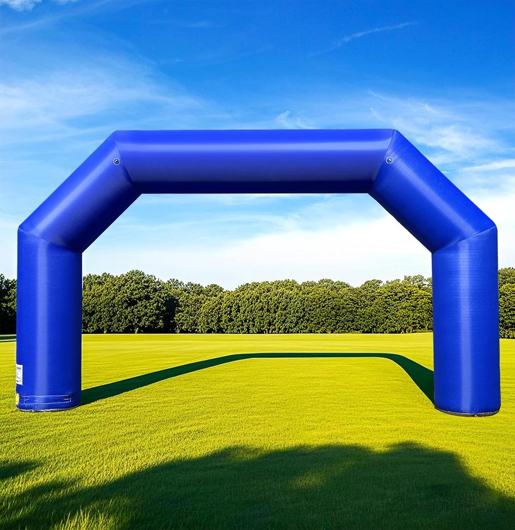 OZIS Inflatable Arch Blue 20ft, Inflatable Archway Built in 150W Blower, Inflatable Start Finish Arch for Party, 5K Race, Outdoor Advertising Commerce, School Sport