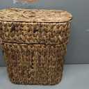 Livole 2-in-1 Toilet Paper Basket with Lid Water Hyacinth Toilet Paper Storage - 16 Regular Rolls or 12 Mega Rolls Large Natural Toilet Paper Organizer for Bathroom