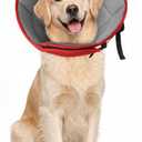 Dog Cone for Large Dogs After Surgery, Soft Dog Cone Collar for Dogs to Stop Licking, Adjustable Comfy E-Collar Alternative Lightweight Post-Surgery Recovery Elizabethan Collar for Pet (Red, L)