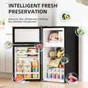 Antarctic Star Mini Fridge with Freezer, Double Door Compact Refrigerator, Adjustable Thermostat, Small Fridge for Bedroom Office Dorm Apartment, 2.45 Cu.Ft Silver