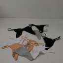 FINETOO 10 Pack G-String Thongs for Women Cotton Panties Stretch T-back Tangas Low Rise Hipster Underwear Sexy  (Medium)