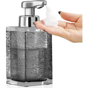 Automatic Foam Soap Dispenser, 245ML 8oz Rechargeable Hand Free Foaming Soap Dispenser Bottles Touchless for Kitchen Bathroom Countertop Hotel Grey