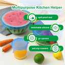 Silicone Stretch Lids 6 Pack Reusable Food Covers,Flexible Silicone for Bowls, Containers, Fruits Airtight & Leakproof Seal for Kitchen Storage(blue)