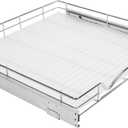 HOLDN' STORAGE Hard Plastic Liner for Pull Out Shelf, Fits Pull Out Cabinet Organizer 21" W x 20" L - Shelf Protector Liner, Clear Frosted