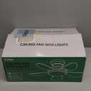 46 Inch Modern Ceiling Fans with Lights, Flush Mount Ceiling Fan with Light and Remote/APP Control, 5 Reversible 6 Speeds Curved Blades, 3 CCT Dimmable Lights for Bedroom, White