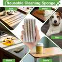 Jeymei 4-Pack Damp Clean Duster Sponge,Gray Damp Dusting Sponge,Duster Baseboard Cleaner Sponge with Ridges,Reusable Wet Duster Sponge,Household Cleaning Sponges for Blinds,Window Track Grooves