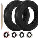 RUTU 10X2.125 Solid Tire,10 Inch Electric Scooter Tubeless Rubber Tires for Self Balancing Scooter Replacment Wheels,Black 2 Pack