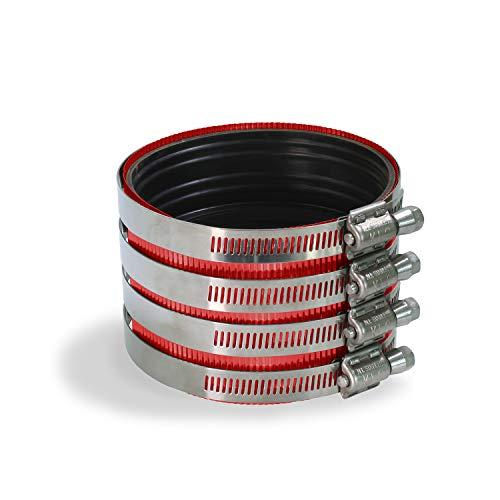 Supply Giant 37622CS No-Hub Coupling Heavy Duty Colored Shield, 4 inch, Red, Pack of 3