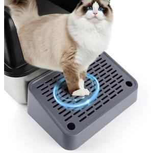 Cat Litter Box Ramp, Litter Box Step Mat with Filter Function, Cat Litter Catcher for Self-Cleaning Litter Boxes, Cats Pedal Stool Ideal for Kitten & Elderly Cats (Dark Grey)