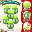 Bucherry 24 ft Christmas Garland and 24 Pcs Lime Green Furry Christmas Ball Ornaments for Xmas Tree Decorations Hanging Garland Faux Feather Decorations for Holiday Indoor and Outdoor Party Supplies