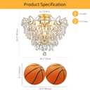 WUZUPS 6-Light Crystal Chandelier Ceiling Light Modern Lighting Fixture for Bedroom Hallway Bar Kitchen Bathroom, H 15.6" W 20.1", E12 Base, Gold, Ceiling Light, 15.6" High 20.1" Wide
