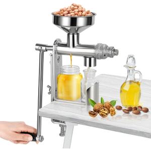 CGOLDENWALL Manual Oil Press Machine Household Seed Oil Press Extractor Peanut Nuts Oil Expeller for Physical Press and Continuous Expelling
