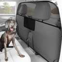 Mixsuper Dog Car Barrier, 52.4" Wide, Car Divider for Midsized Pickup, Midsized SUV and Car, One-Piece Escape-Proof Back Seat Mesh Dog Car Net Barrier Black (Medium)
