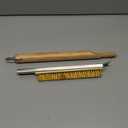 21 Inch Pizza Oven Brush with Scraper, Brass Bristles, Copper Wire Pizza Stone Cleaning Brush for BBQ Grill Cleaning, Outdoor Oven Accessories