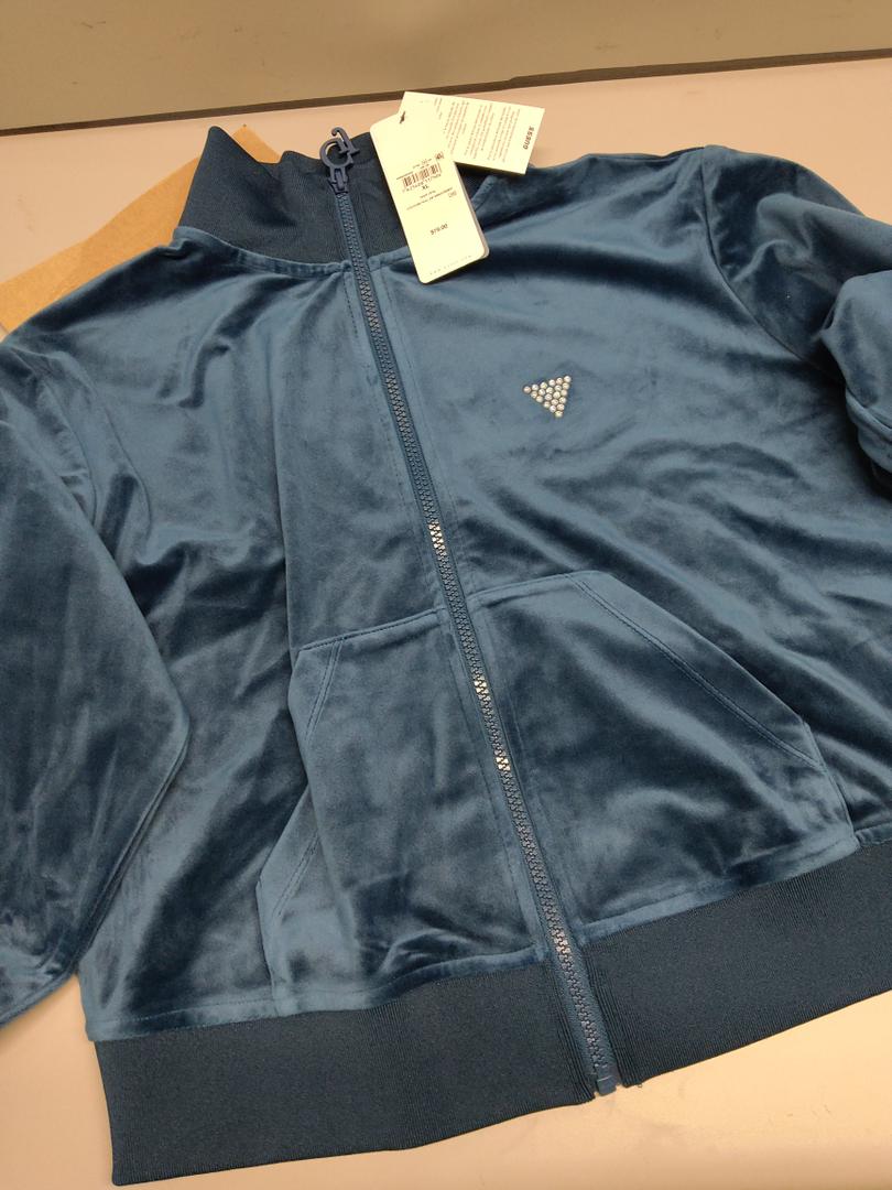 GUESS Women's Eco Couture Full Zip Sweatshirt
Blue XL