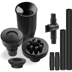 Plastic Fountain Nozzle 1/2, Fountain Head for Garden, Ponds, Tabletop Fish Ponds, Use for Indoor and Outdoor, 9 Components and 5 Different Shapes for Easy Installation, Pool Aerator Nozzle