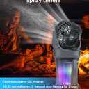 AVV Portable Misting Fan with RGB Ambient Light- 2L Water Tank, 4 Speeds & Spray Mist Fan, 30000mAh Rechargeable Misting Fans for Outdoor/Indoor Fans for Camping, Patio, Garden, Grey-Black