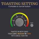 Elite Gourmet ECT1027G Cool-Touch 2 Slice Toaster, 6 Toast Settings & Cancel Function, Extra Wide 1.25 Slots Easily Fits Breads, English Muffins, Bagels & Waffles, Gunmetal Gray