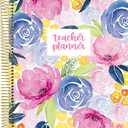 bloom daily planners Undated Academic Year Teacher Planner & Calendar - 7 Period Lesson Plan Organizer Book with Frosted Cover (9" x 11") (Watercolor Floral)