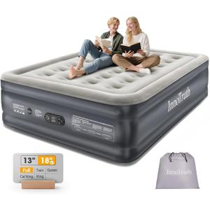 InnoTruth Air Mattress Full with Built in Pump, Inflatable Blow up Mattress, 18" Raised Colchones Inflables Air Bed for Guests & Home, Ideal for Home Use and Outdoor Camping, 600lb Weight Capacity