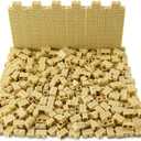 Feleph 360 Pieces 1x2 Masonry Profile Bricks Building Blocks for Wall Parts and Pieces Diverse Bulk Toy Set Compatible with Major Brands (Tan)