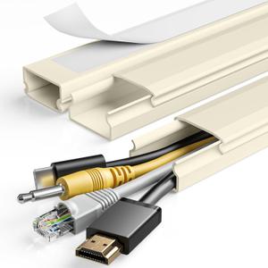 Yecaye TV Cord Hider, 47In Large Cable Hider, Wire Covers for 4 Cords, Wire Hiders for TV on Wall, Cable Raceway Concealer, 3L15.7in W1.18in H0.6in, Beige