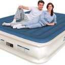 DIVON Air Mattress Queen with Built in Pump,18'' Raised Self Inflatable Mattress,Foldable Blow Up Mattress in 3 Mins,Portable Air Bed for Camping,Travel&Floor,Queen Size Air Matress for Adults,660lbs (Blue)