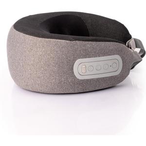 GhostBed Massaging Neck Pillow, Shiatsu-Style Kneading Massager, Comfortable Heated Neck Massager with Cover, Wireless Portable Massage Pillow, Standard Size