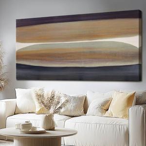 Brown and Black Abstract Wall Art  Large Framed Colorful Canvas Prints for Office, Living Room, or Bedroom Wall Decor, 24" x 48"