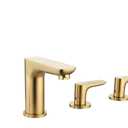 Gold Roman Tub Faucet with Sprayer, 5 Hole Bathtub Faucet with Hand Shower, 5 Piece Deck Mount Tub Faucet Set Brass, Deck Mount Tub Filler 3 Handles - JIAENLEMA