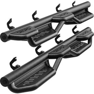 OEDRO Wheel to Wheel Running Boards Compatible with 2019-2025 Chevy Silverado/GMC Sierra 1500 Crew Cab, 2020-2025 2500HD 3500HD (Excl. 2019 1500 LD/Limited), Bed Access Side Steps Steel Nerf Bars