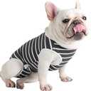 Dog Diapers Period Suit for Female Dog Sanitary Panties in Heat Male Doggy Diapers Cover Dog Onesie to Keep Diaper On Fit for Small Medium Dogs Gray Stripe/Medium (M(Back girth:11.0",Chest girth:16.5"))