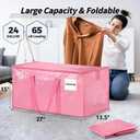 8 Pack Extra Large Heavy Duty Moving Bags, Pink Storage Bins with Lids, Reinforced Handles & Heavy-Duty Zippers Moving Boxes Storage Bags Totes for Clothes Packing, Dorms, College Supplies, Pink