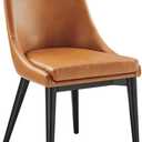 Modway Viscount Mid-Century Modern Faux Leather Upholstered, Dining Chair, Tan