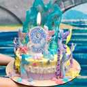 Purple 0 Birthday Number Candles,Glitter Blue Purple Pearls Mermaid Tail Number Birthday Candles for Girls Women Mermaid Themed Party Decorations Party Favors Cake Topper