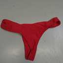 SherryDC Women's Sexy Cheeky Thong Brazilian Cut Low Rise High Leg Bikini Bottom (Red) Small
