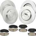 Front Rear Brake Rotor and Ceramic Pads Replacement for Dodge Journey Grand Caravan 2012-2020 Compatible with Chrysler Town & Country Volkswagen Routan RAM C/V 2012 2013 2014 2015 2016