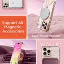 6 x MATEPROX Magnetic Marble Compatible with iPhone 16 Pro Case 6.3'' [2024],Stylish 3D Pattern Protective Phone Cases [Compatible with MagSafe] with Screen Protector Lanyard-Frosted Pink