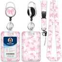 Lanyards for ID Badge Holder for Women Cute, Teacher Lanyard with ID Holder Clip,Retractable Keychain Badge Reel Heavy Duty, Teacher Nurse Work Office Gifts (#35:Butterfly)