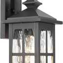 Darkaway Outdoor Light Fixtures Wall Mount, Outside Wall Lights Exterior Lighting Fixture with Water Ripple Glass Outdoor Wall Sconce for House Porch Hallway Garage Front Door