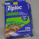 Ziploc Sandwich and Snack Bags, Easy Open and Close, Plastic Food Storage Bags, 270 Bags Total