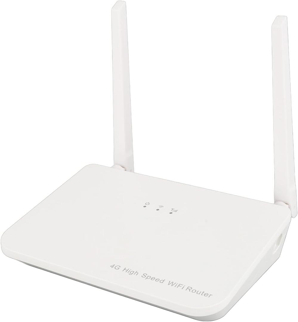 4G LTE Router with SIM Card Slot, 300Mbps Wire Less Mobile Wi Fi Hotspot Routers with 2 Antennas, LAN WAN Ports, Support Up to 32 Users, for Home Office (US Plug 100‑240V)