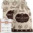 3 Pack Linen Bread Bags for Homemade Sourdough with Food-Grade Inner Lining, Linen Storage Pouches for Homemade Loaves, Reusable Sourdough Bag, Baked Goods Packaging, Gift Wraps, 12x15 Inches