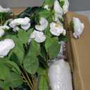 Artificial Camellia Tree 2 Pack, 42'' Faux Camellia Plant in Pot with 24 Blooming Flowers, Fake Greenery Potted Plant for Indoor Outdoor Home Floor Office Porch Decor (White)